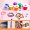 6 Pack Lanyard String Kit, Plastic Lacing Cord Gimp String Lanyard Weaving Kit for Boondoggle, Bracelets, Keychains, Crafts (Glitter)